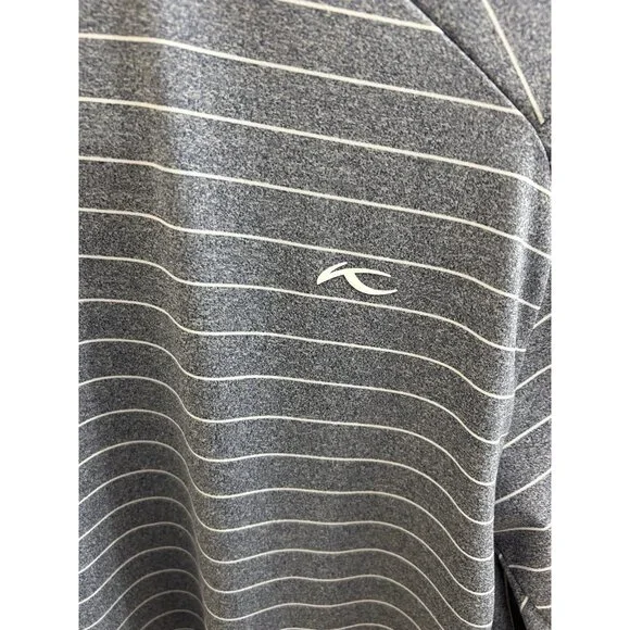 Kjus Polo Shirt The Open Mens Large Gray Stripe 150 2022 St Andrews